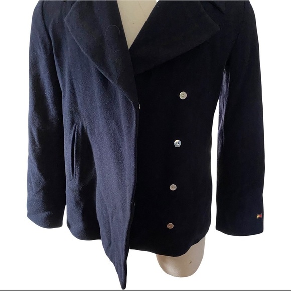 Tommy Hilfiger Navy Blue Wool (79%) Lined Wrap Blazer Jacket Men’s Size Small - Picture 9 of 13